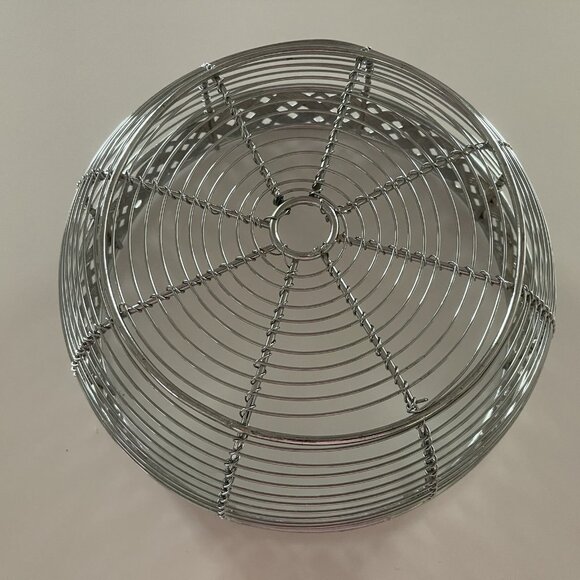 Silver Metal Wire Weaved Bread Fruit Bowl Basket Decorative Centerpiece - Picture 7 of 9